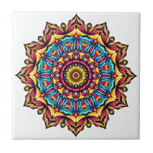 Carreau Mandala en blanc