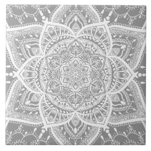 Carreau Mandala gris et blanc - Loergann en pierre