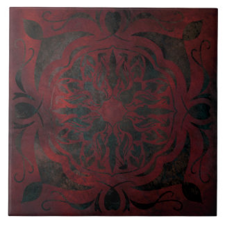 Carreau mandala noir romantique élégante céramique