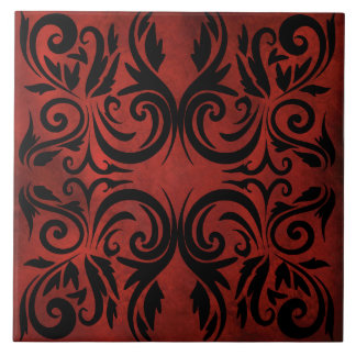 Carreau mandala noir romantique élégante céramique