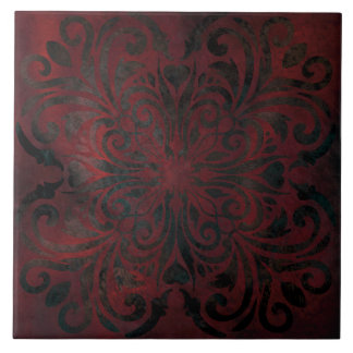 Carreau mandala noir romantique élégante céramique