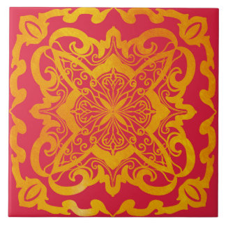 Carreau mandala, or, baroque, élégant carrelage en céramiq