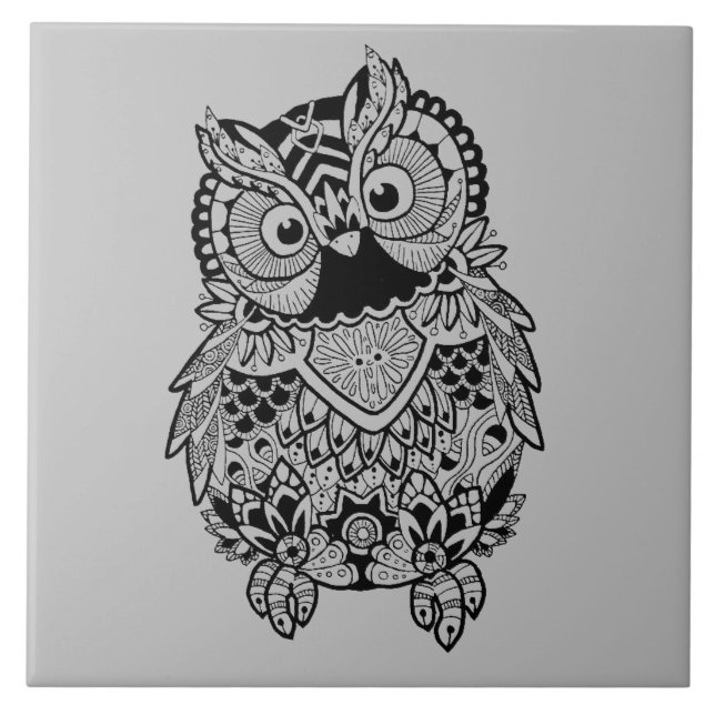 Carreau Mandala Owl (Devant)