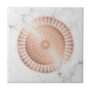 Carreau Mandala Rose Gold Marbre Gris
