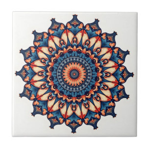 Carreau Mandala sur blanc