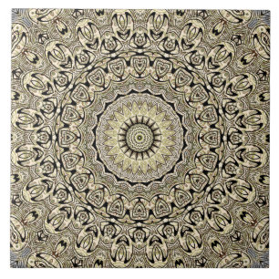 Carreau Mandala Tons Terreux Motifs Géométriques Intrigués