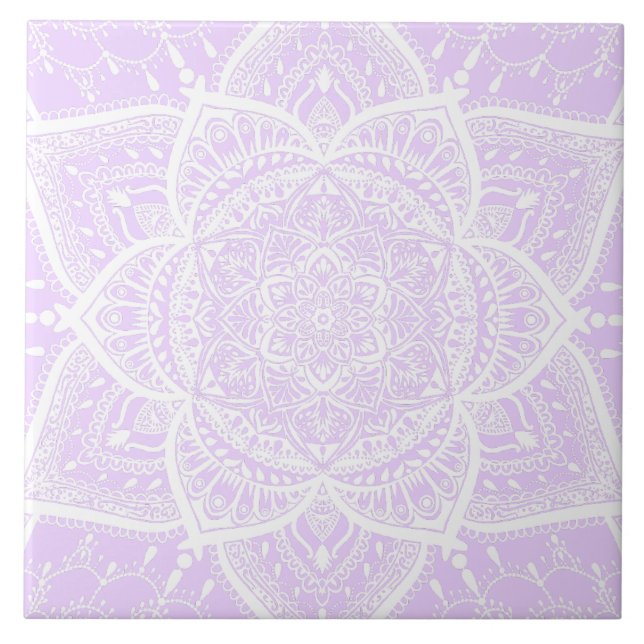 Carreau Mandala violet et blanc - Loergann à Lilac (Devant)