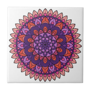 Carreau Mandala violet et rose