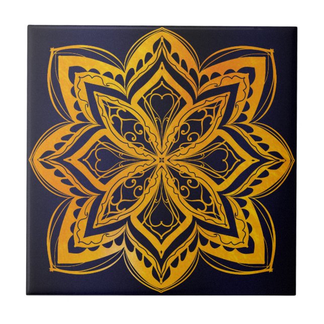 Carreau Mandala,zen,sacred geometric ,chakra, gold,elegant (Devant)