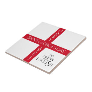 Carreau Manger boire et être anglais St George's Cross Dra