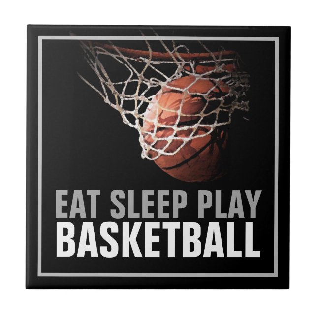 Carreau Manger Sommeil Jouer Basket-Ball Artwork Motivatio (Devant)
