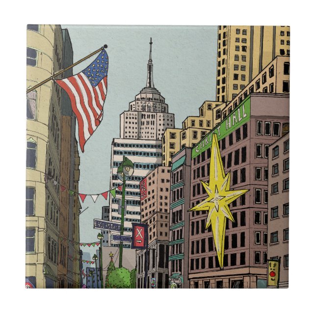 Carreau Manhattan Winter New York Illustration de Noël (Devant)
