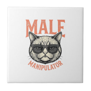 Carreau Manipulateur Masculin Lunettes de Soleil Chat Drôl