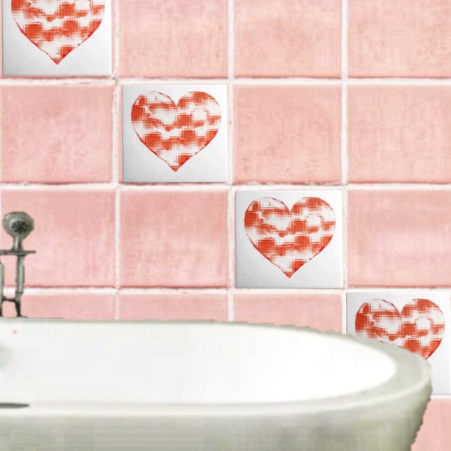 Carreau Marbled Heart (These Marbled Heart Ceramic Tiles bring out the romance in your home decor!)