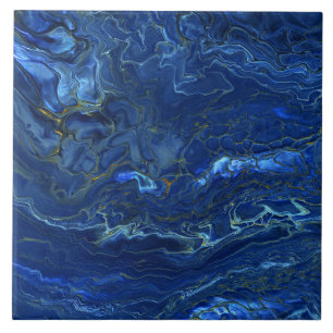 Carreau Marbre acrylique bleu marine et marbre d'or Faux