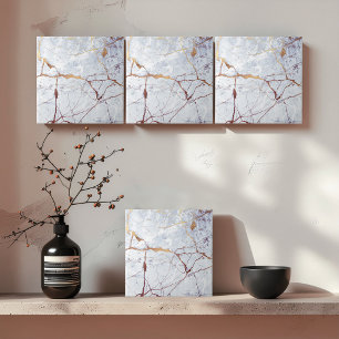 Carreau Marbre blanc à veines de bronze ID1182a