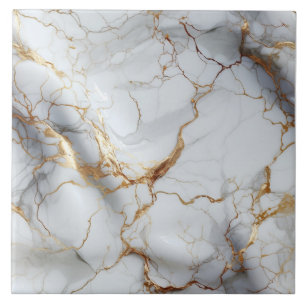Carreau Marbre blanc aux veines d'or, petit effet de relie