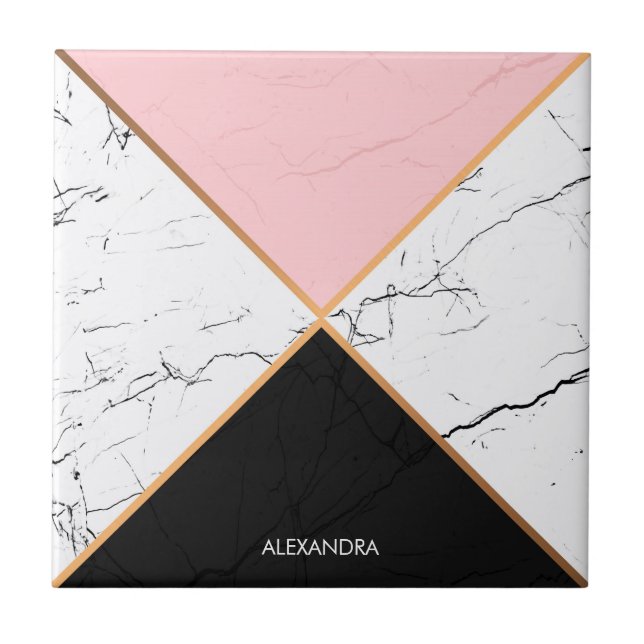 Carreau Marbre blanc avec les lignes d'or (Devant)