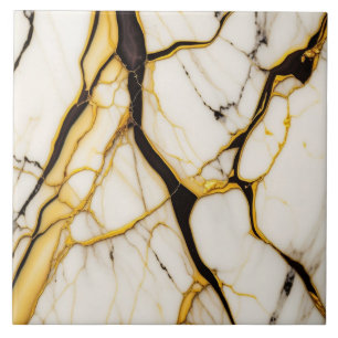 Carreau Marbre blanc avec tuile en céramique de veines d'o
