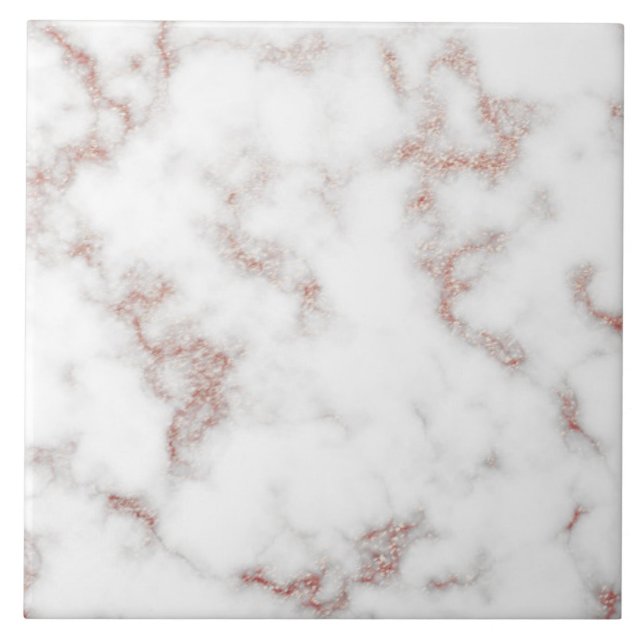 Carreau Marbre blanc Carrara Rose Parties scintillant or T (Devant)