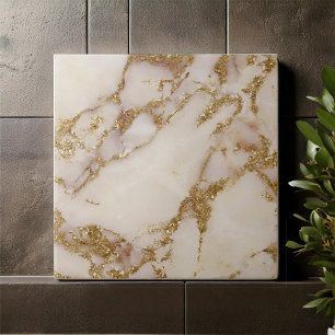 Carreau Marbre Blanc Doré Pailleté ID1171c