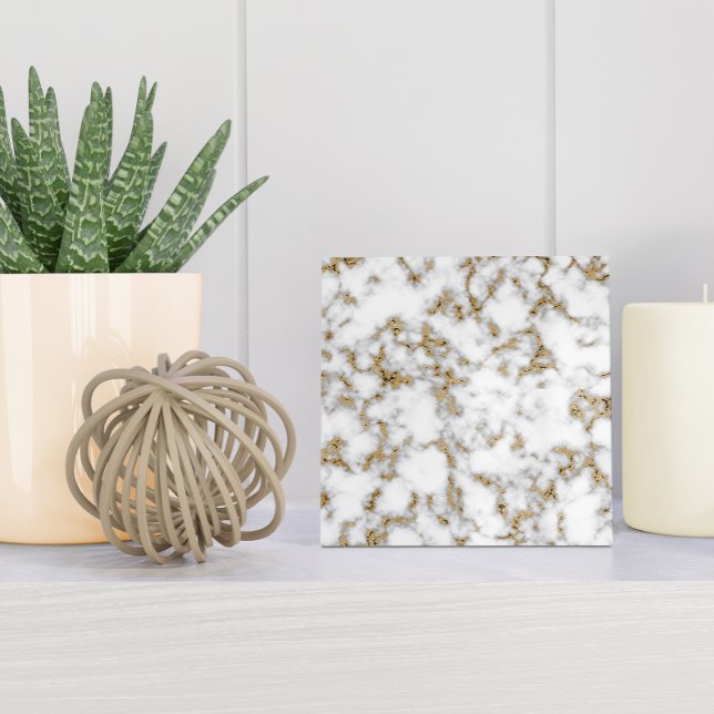 Carreau Marbre blanc moderne Gold Grey (Créateur téléchargé)