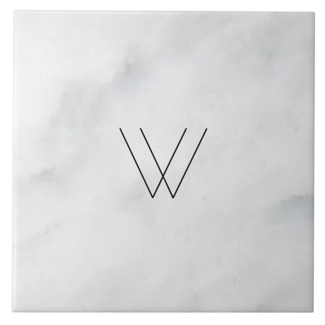 Carreau Marbre blanc Monogramme (Devant)