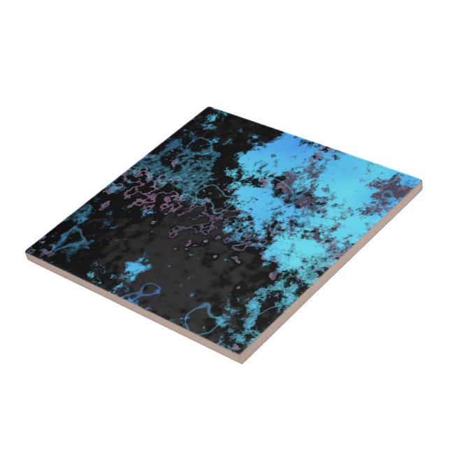 Carreau Marbre bleu, gris et violet Abstrait (Côté)