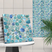 Marbre bleu motif de pierres de galets