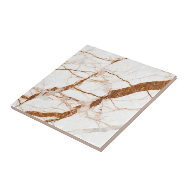 Carreau Marbre Brown blanc Faux Pierre Carrelage céramique (Côté)