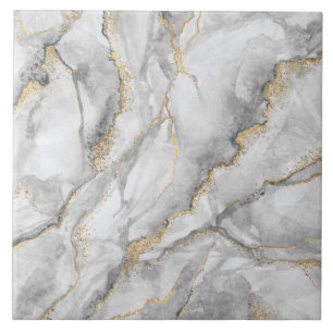 Carreau Marbre d'argent blanc or assez