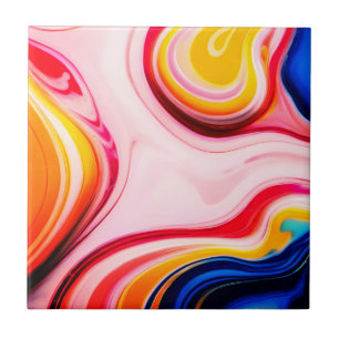 Carreau Marbre faux bleu rose jaune blanc tendance brillan
