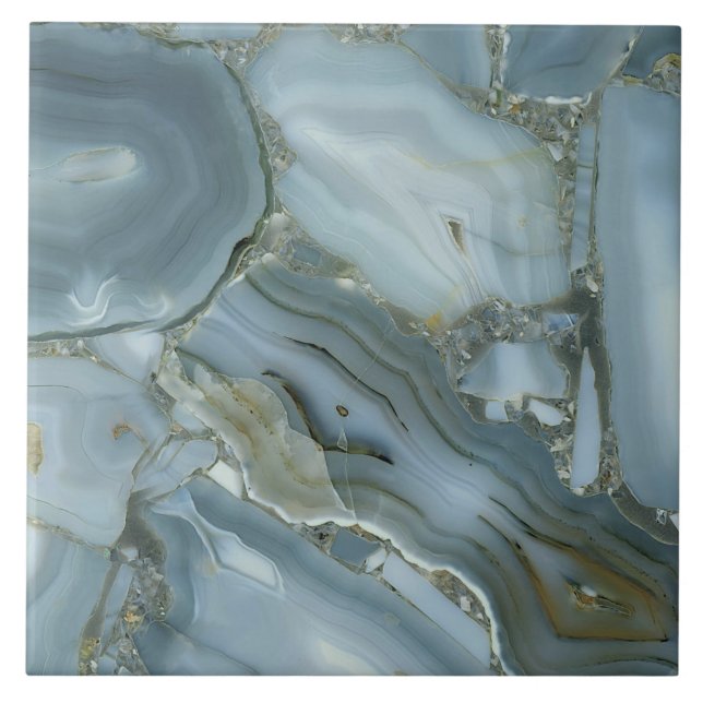 Carreau Marbre gris bleu avec Veine or (Devant)