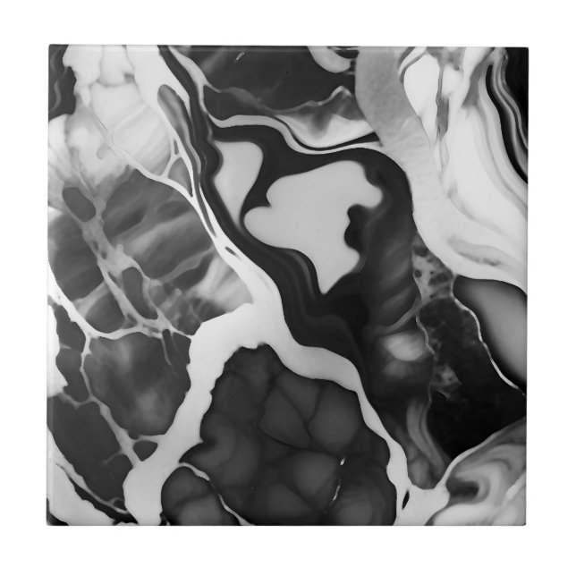 Carreau Marbre noir et blanc tendance (Devant)