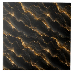 Carreau Marbre Onyx Or Noir Motif Sans Couture