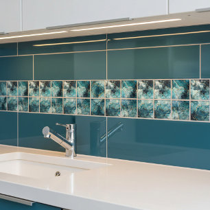 Carreau Marbre pailleté bleu et or