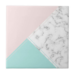 Carreau Marbre rose et turquoise moderne