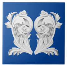 Marbre Tendrils sur Carrelage bleu céramique