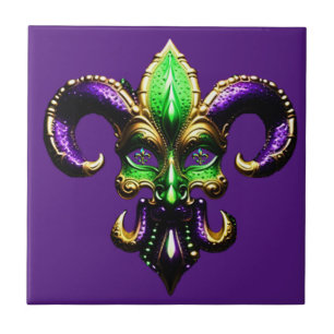 Carreau Mardi Gras Fleur De Lis