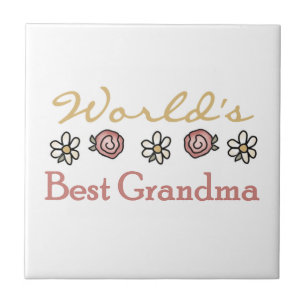 Carreau Marguerites et cadeaux de la grand-maman du monde