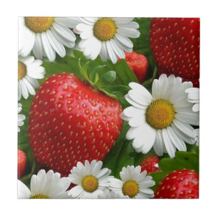 Carreau Marguerites et fraises