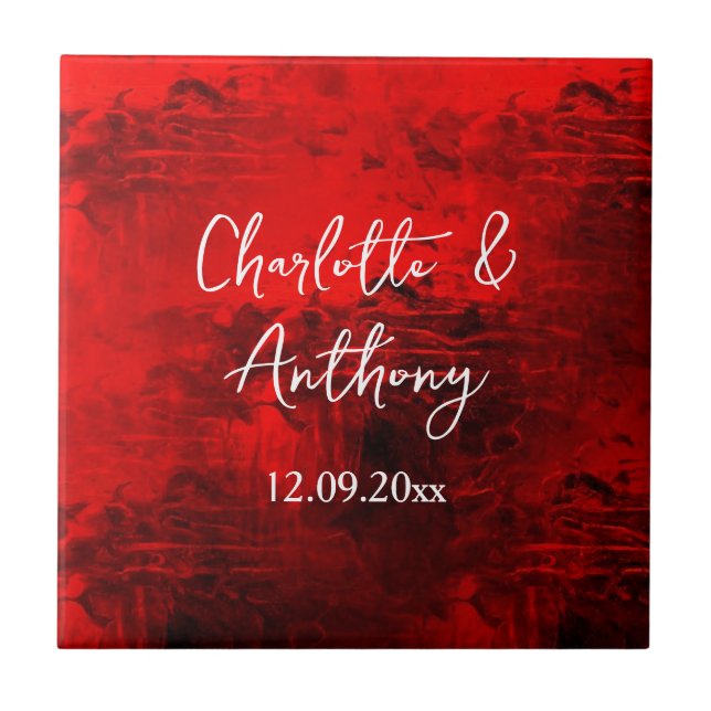 Carreau Mariage Creative Abstrait Artwork rouge (Devant)