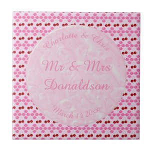 Carreau Mariage rose Printemps Cerisiers en fleurs et ceri