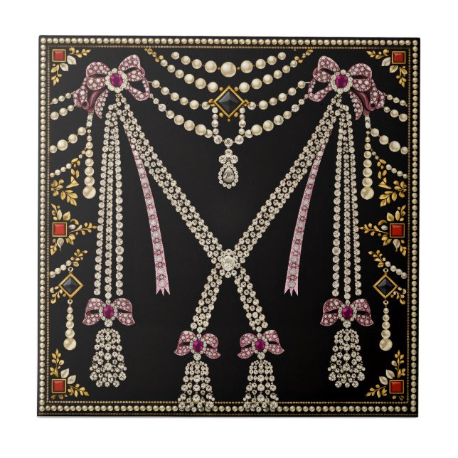 Carreau Marie Antoinette French Inspired Design Bejewelled (Devant)