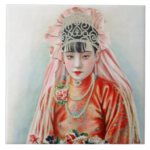 Carreau Mariée en rouge au Mariage chinois à Shanghai