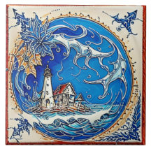 Marine Marine Vie art traditionnel céramique no 14