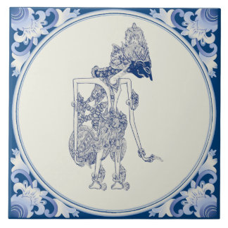 Carreau Marionnette hollandaise-indonésienne Delft Blauw.