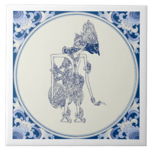 Carreau Marionnette hollandaise-indonésienne Delft Blauw V