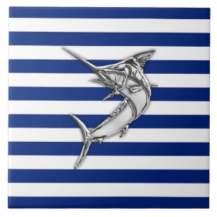 Carreau Marlin Swordfish Chrome Style sur les bandes marin