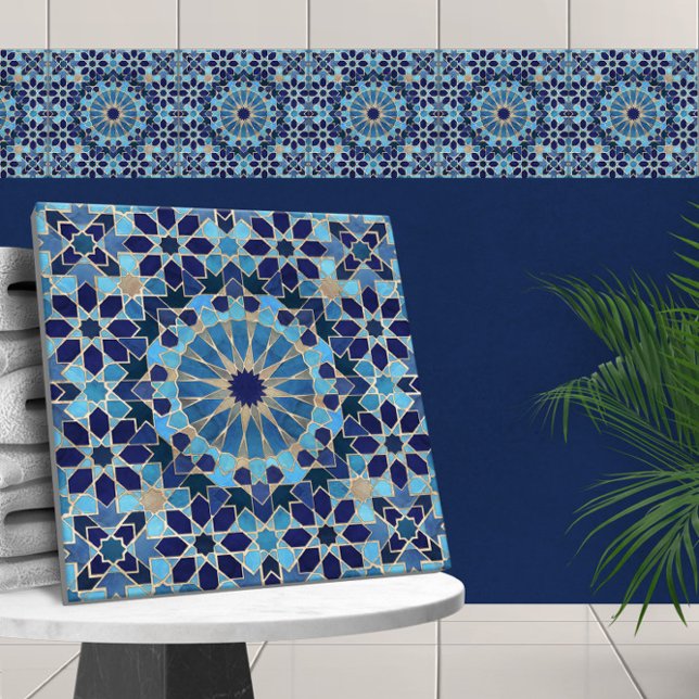 Carreau Marocain Mosaic Blues et or (Créateur téléchargé)